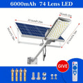 New Super Bright Solar Street Light, 240° Wide Angle Illumination, with Remote Control, 6000mAh, IP65 Outdoor Waterproof Exterior Wall Light, Semi-Flush Wall Light, Perfect for Courtyard, Pathway, Garage, Garden, Porch, Patio, Road