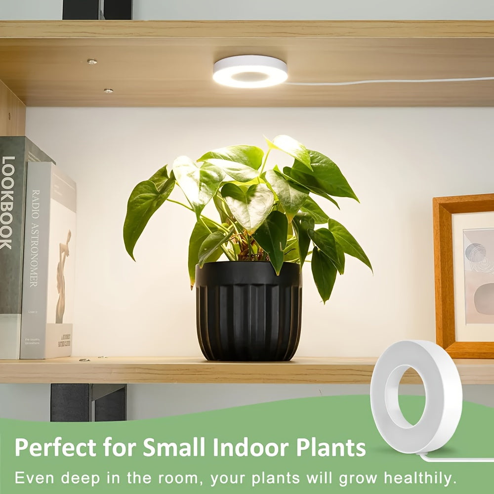 LED Plant Grow Light, Auto On/Off with 3 Adjustable Color Modes, Full Spectrum Plant Lamp, 10 Brightness Levels & Timing Mode, Ideal for Indoor Plants, Herbs and Flowers. Durable Plastic Construction, USB Powered, No Battery Required