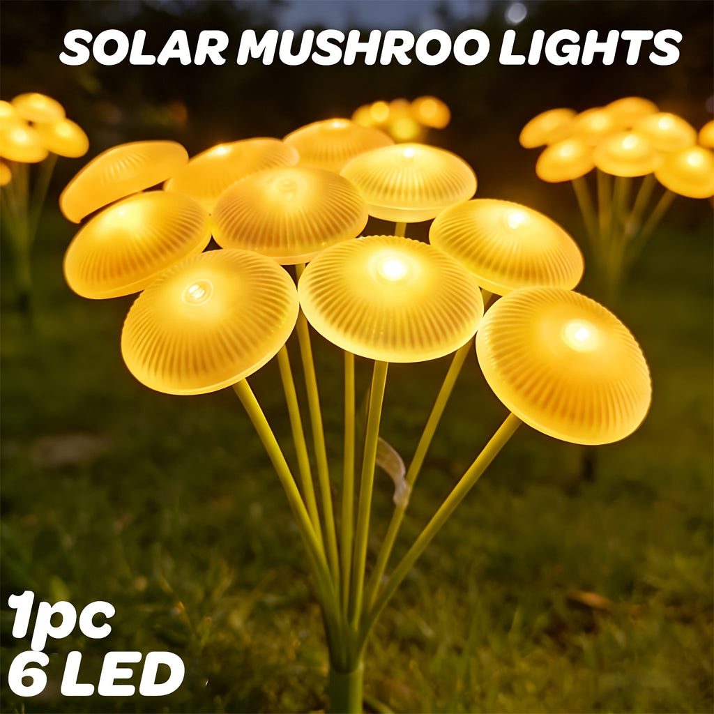 10/8/6LED Solar Jellyfish Mushroom Light, IP44 Garden Landscape Light, Outdoor Ground Insert Lawn Light, Courtyard Decorative Light, Festival Garden Decorative Light, Outdoor Pathway Light (Warm/Color Light)