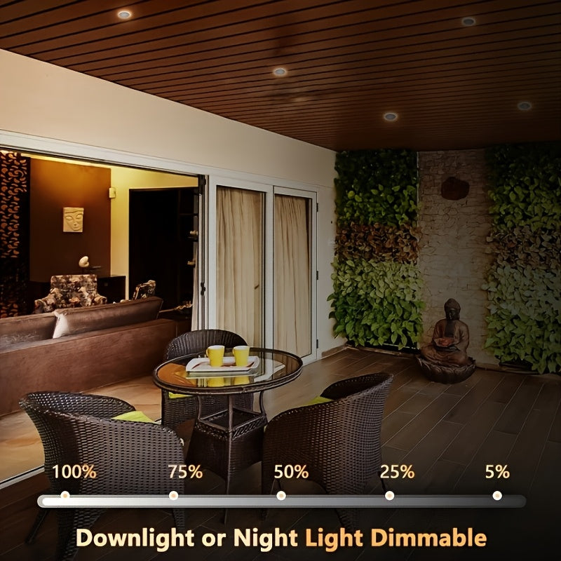 CyvSun 2/6/8-pack recessed downlight LED 4-inch ultra-thin downlight with night light, dimmable & 5 color temperatures selectable Lumiere ceiling light panel light 9 watt 750 lumens ETL certified suitable for living room, kitchen, hallway and bedroom