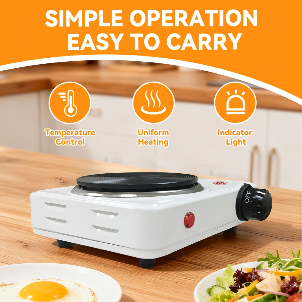 US Standard Desktop Electric Hot Plate, 5 Adjustable Temperature Settings with Precise Control, Space-Saving & Efficient Rapid Heating, Compact for Desktop, Home & Camping Dual Use – Small Footprint