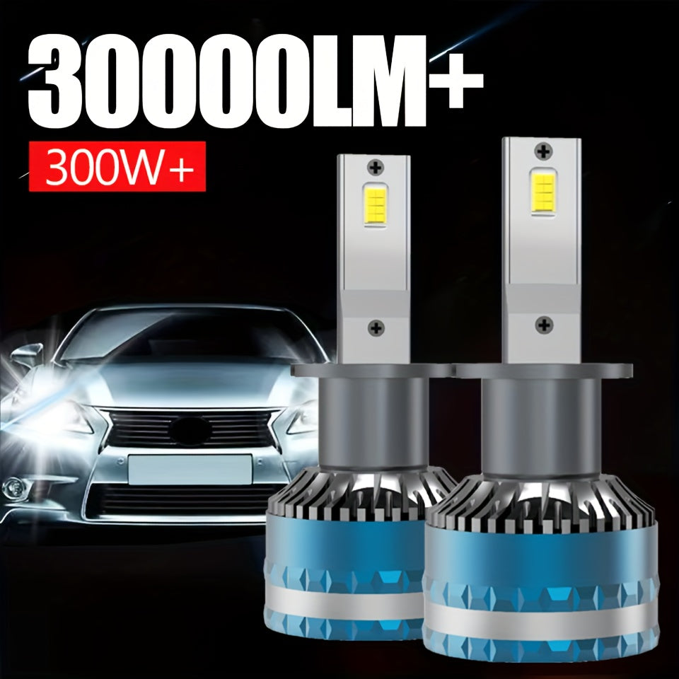 [2-Pack] Super Bright LED Car Lights H7/H1/H4/H8/H9/H11/9005/9006/9012 Universal, Fan Cooling, Aluminum Body, 6000K Pure White Light, Easy-to-Install Car Bulbs