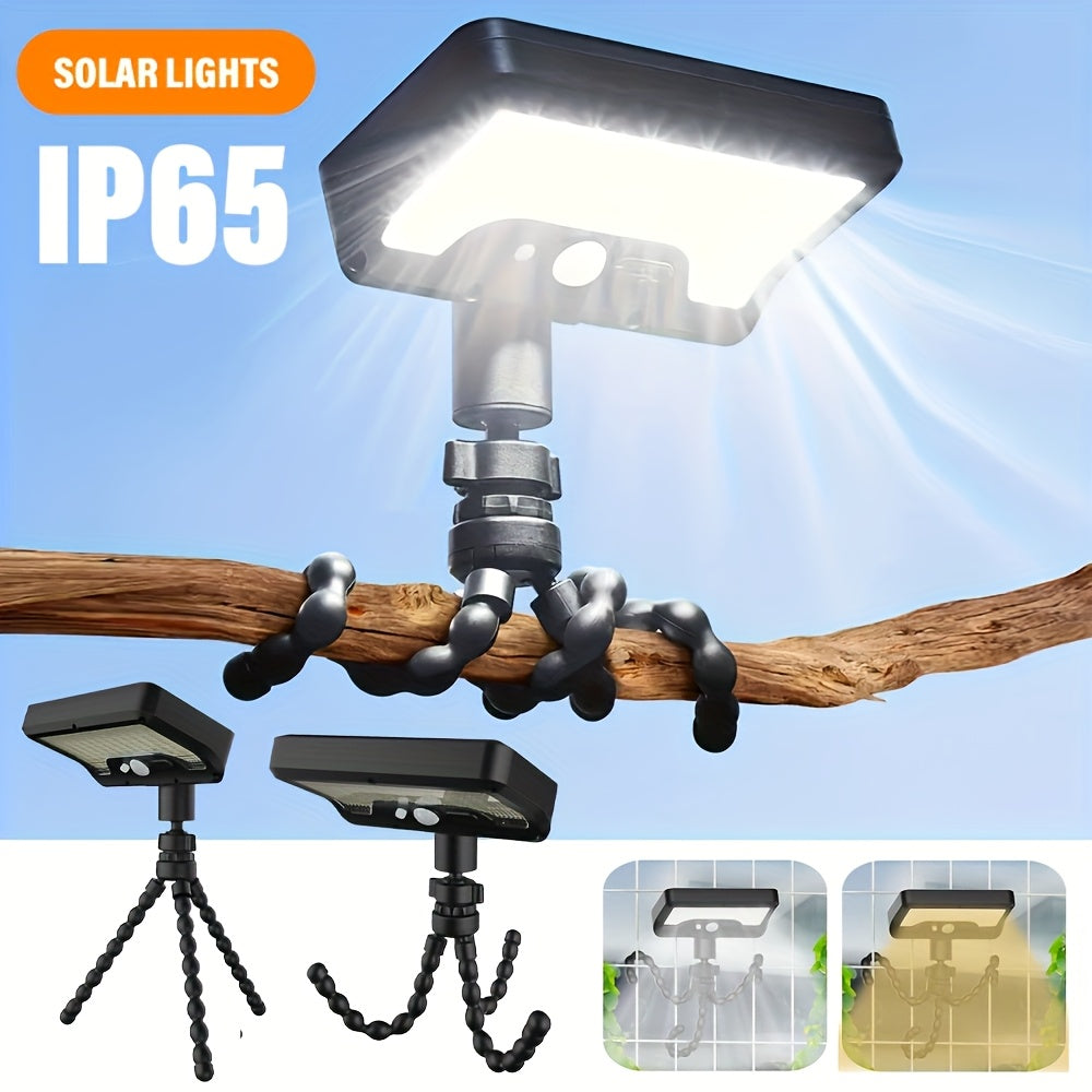 1PC Commercial Street Solar Motion Sensor Light, Solar Wall Light with Foldable Flexible Bracket, 92LED Street Light, 3 Modes Auto On/Off, Perfect for Outdoor Tree Branches, Tents, Camping, Tabletops, Walls, Streets, Garden Security Lighting