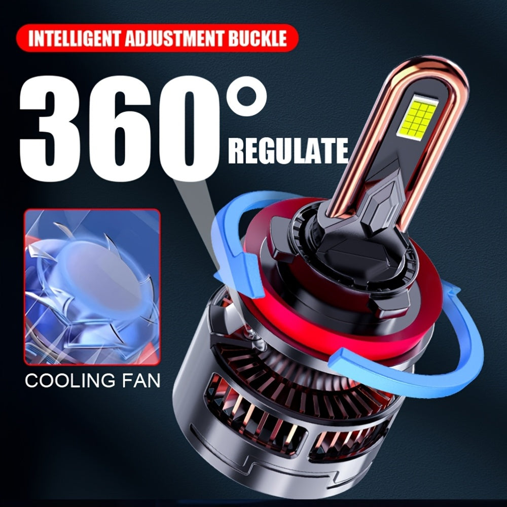 2-Pack H11 Car LED Headlights | 60000Lm, H4/9003/Hb2 H7 H11/H9/H8 H1.9570 Csp Chip, 7500K, 320W, Canbus, 9005/Hb3 9006/H, No Battery Included