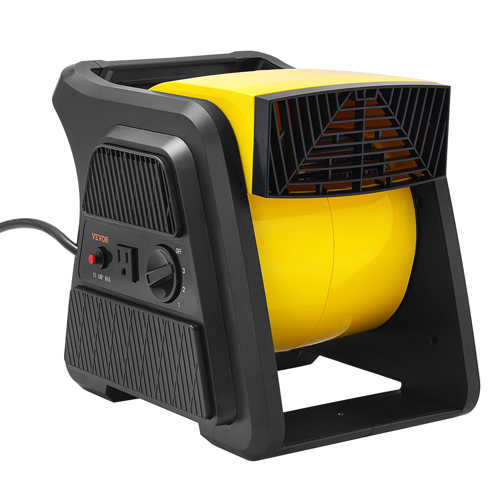 VEVOR Pivoting Utility Fan, 600 CFM High Velocity Floor Blower for Drying, Cooling, Ventilating, Exhausting, 300° Blowing Angle Air Mover, Portable Carpet Dryer Fan for Home, Workshop