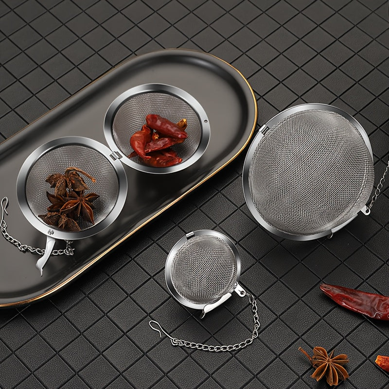 1-Pack 304 Stainless Steel Spice Ball – Tea & Soup Infuser, Hot Pot Spice Filter, Creative Mesh Tea Strainer, Kitchen Gadget