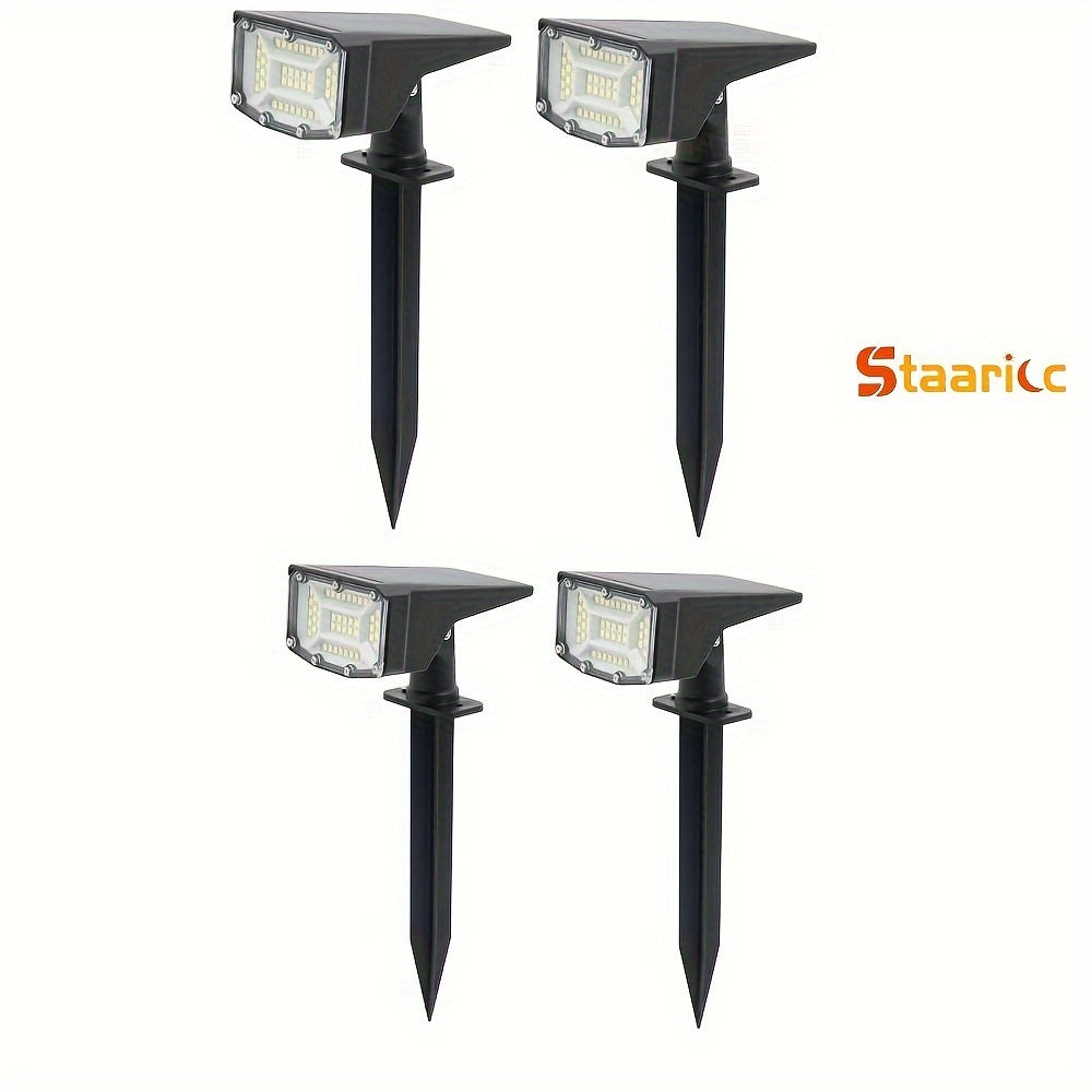 Staaricc 4/2 pack solar wall light/floor lamp, solar spotlight 50 SMD LEDs, sensor light, solar lawn spot light, suitable for garden, courtyard, balcony, lawn, roadside, party – smart sensor, light sensor