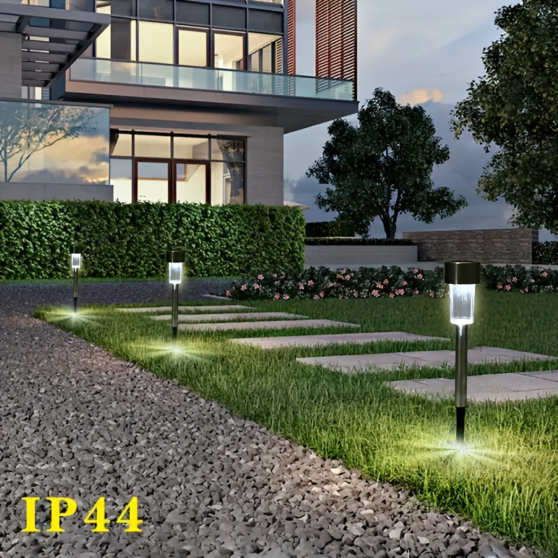 20/30/40/50-Pack Solar LED Light, Outdoor Stainless Steel Solar LED Stick Light, IP44 Waterproof Rating, Suitable for Courtyard, Lawn, Path, Patio, Driveway and Garden Landscape Decorative Light, Can Be Used for Holiday Parties