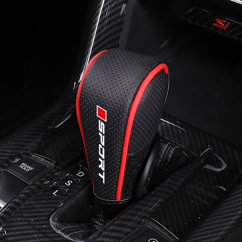 1 PU Leather Shift Knob & Boot Cover - Ergonomic Anti-Slip Grip, Breathable Design, Durable & Easy-to-Clean Gear Shift Protector, Suitable for Sedan/Truck/SUV, Easy Installation