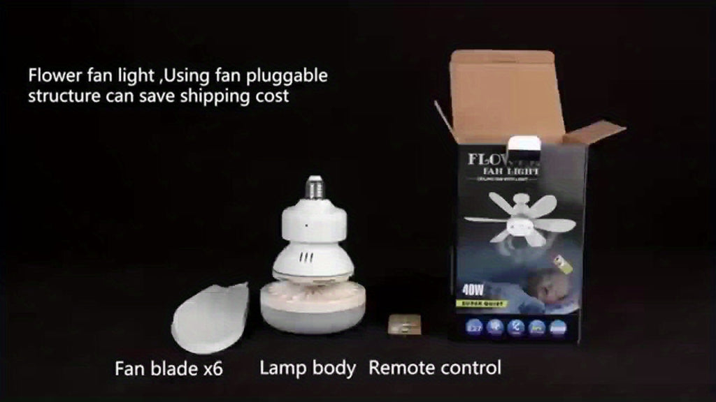 1-Pack Socket Fan Light, Screw Mount Flush Ceiling Fan with Light and Remote, E26/E27 Easy Install Ceiling Fan, Small Base Replacement Fan Bulb, Dimmable Socket Ceiling Fan Light, Fan with Light for Bedroom Kitchen Living Room