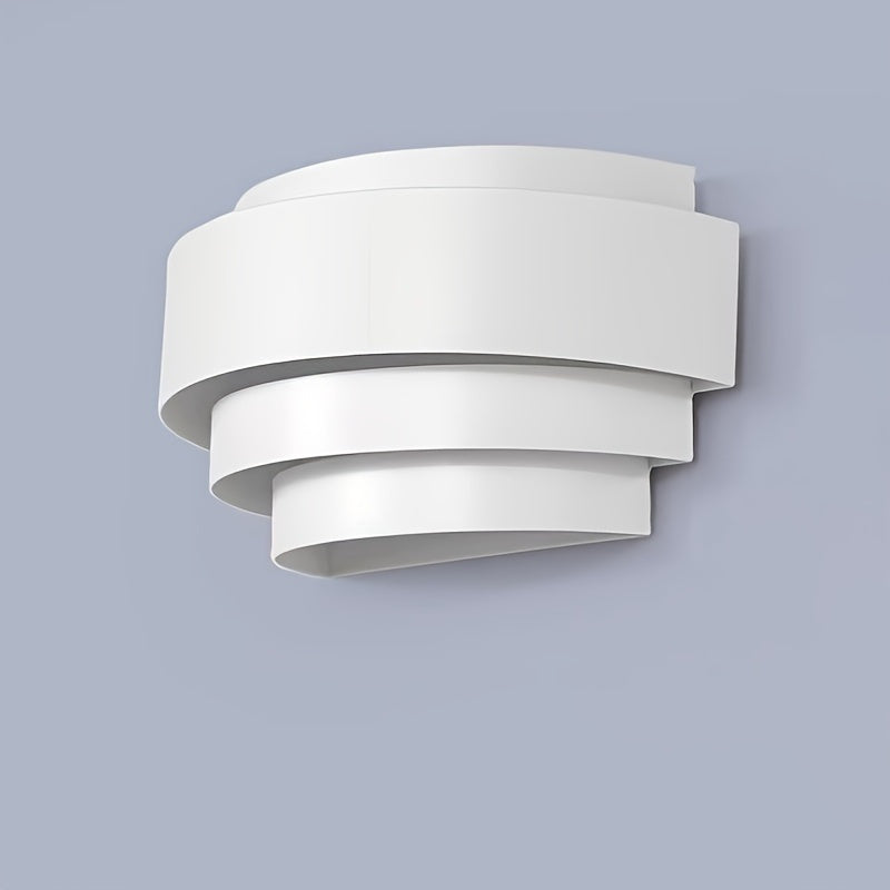 Modern Wall Light, White Crescent Moon Shaped Metal Wall Light, Suitable for Stairs, Hallways, Home Theater, Bedroom, Hotel, Restaurant, E26 Socket - Bulb Not Included