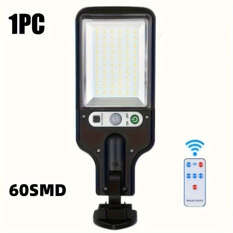 1 Piece 108/117COB Sensor Street Light, ABS Material, 28/60/72LED Ultra-High Power, Remote Control, 3 Functional Modes, Switchable Automatic Lighting in Darkness, High-Power Outdoor Recessed Mounting, Suitable for Roads