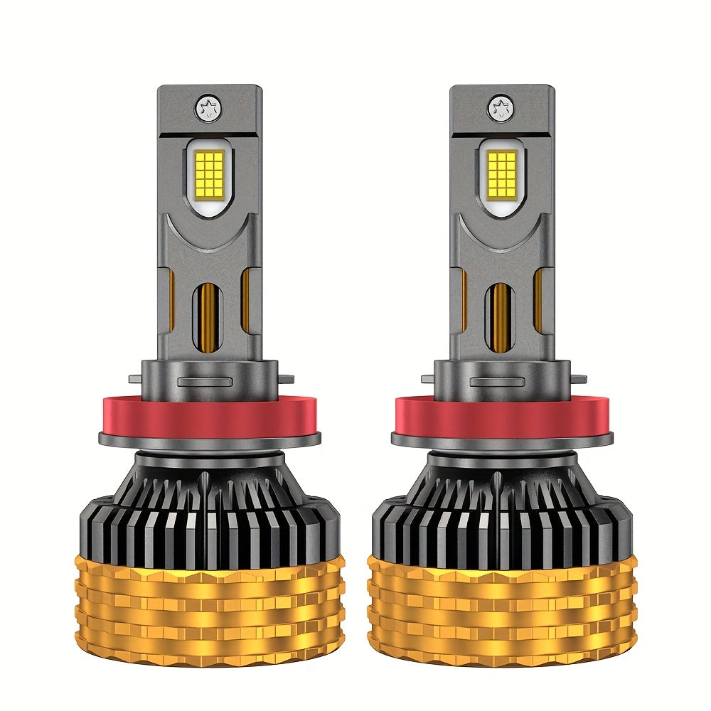 2-Piece Set, 220W LED Bulbs, Compatible with H7, H4, H11 and Other Models, Features 4 Copper Tubes, Suitable for Various Car Headlights, Operates on 12V and 24V, 6000K Color Temperature, No Battery Needed