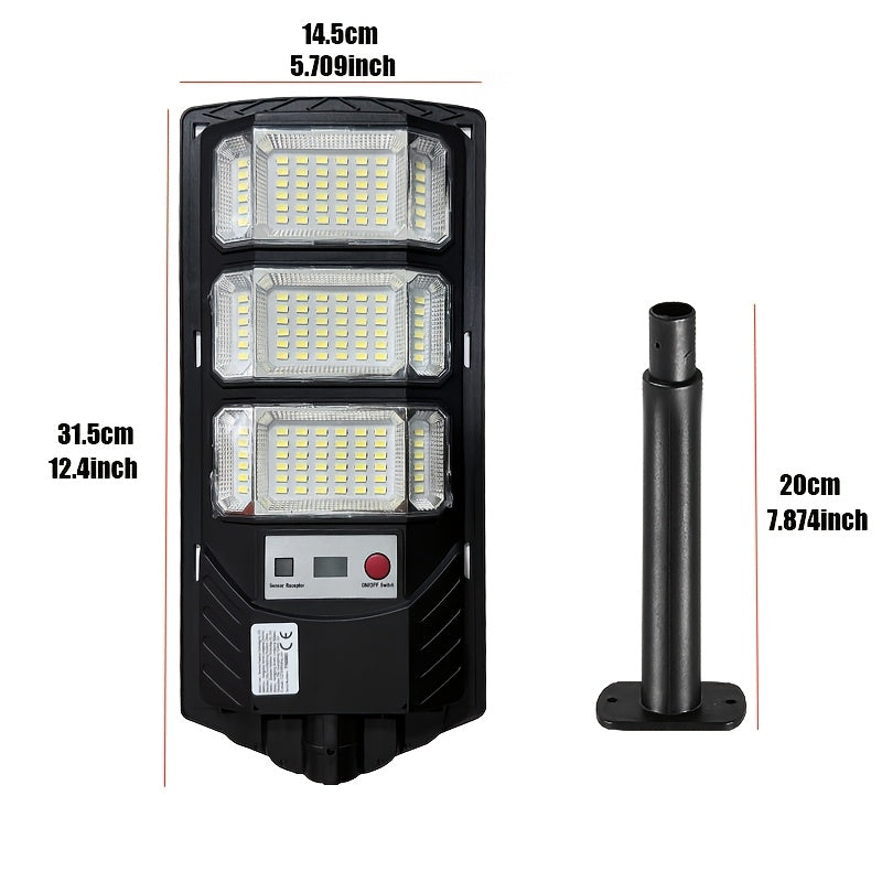 High Brightness 144 LED Solar Light, Outdoor Motion Sensor Solar Wall Light, 270° Lighting with 3 Modes, Suitable for Garden, Fence, Courtyard, Patio and Other Outdoor Environments
