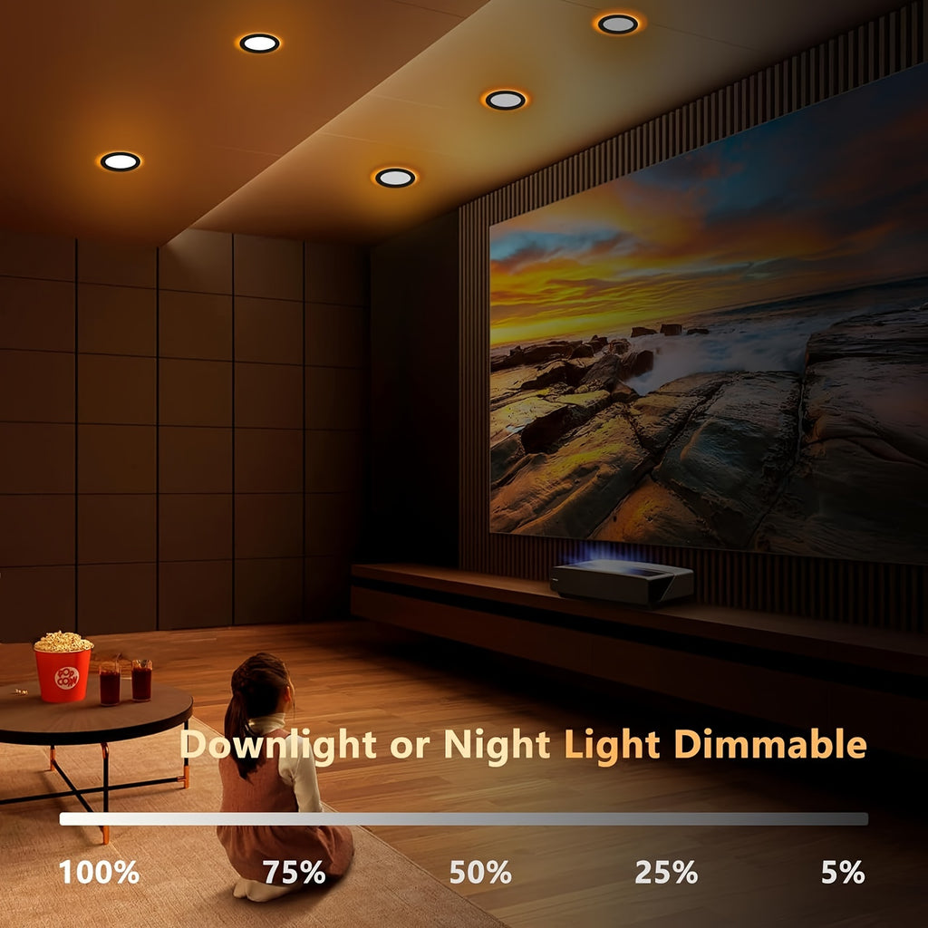12-LED gimlet light - 3-inch recessed, dimmable, with night light mode, adjustable color temperature (2700K-5000K), 6W, 120V, ETL certified, selectable, 2700K/3000K/3500K/4000K