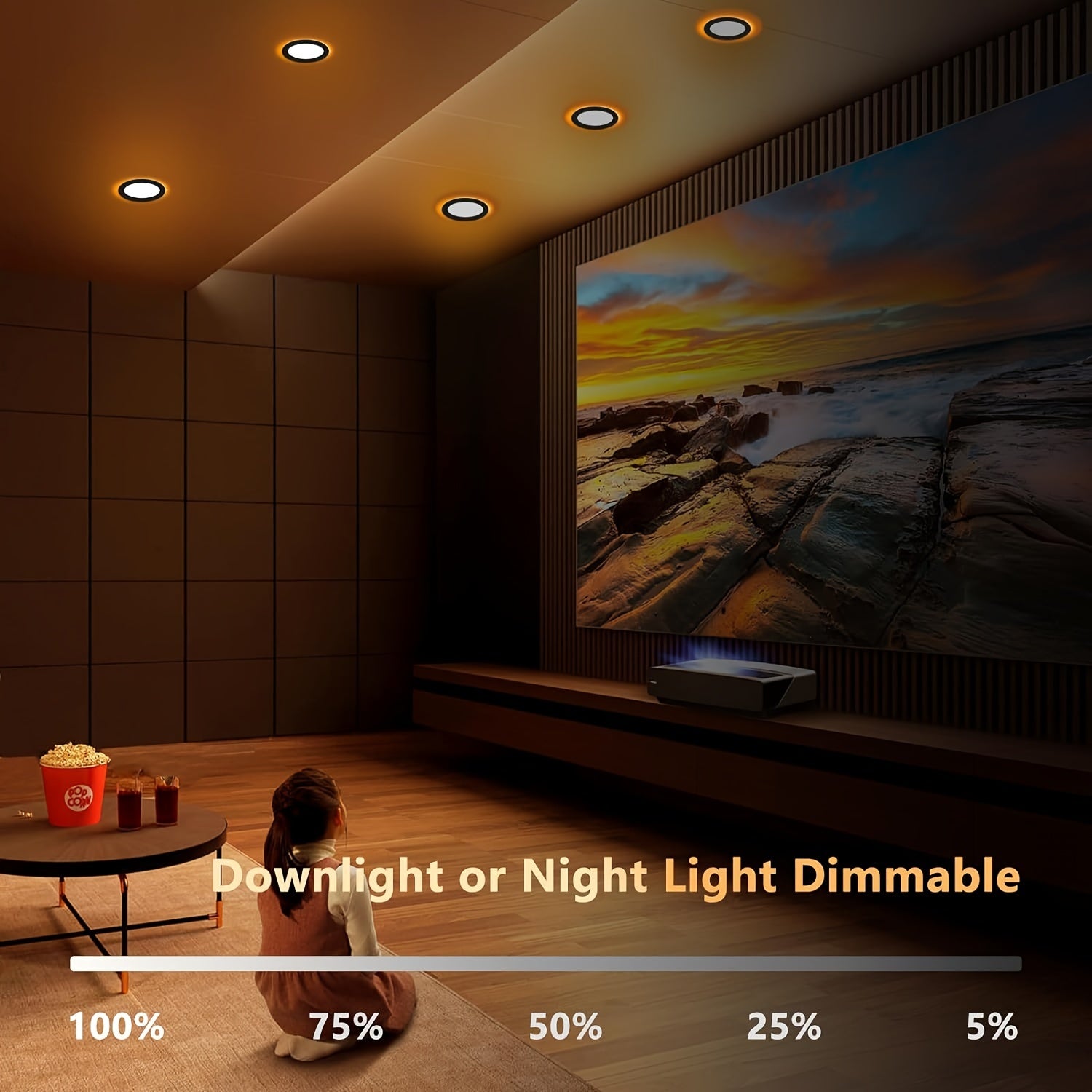 12-LED gimlet light - 3-inch recessed, dimmable, with night light mode, adjustable color temperature (2700K-5000K), 6W, 120V, ETL certified, selectable, 2700K/3000K/3500K/4000K