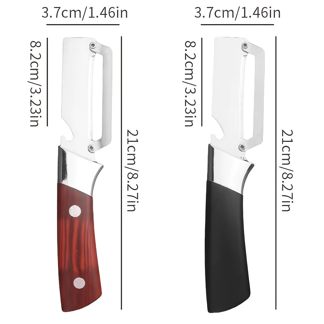 2Pcs Multifunctional Stainless Steel Peeler, 2-in-1 Kitchen Fruit Vegetable Peeler and Bottle Opener, Household Convenient Peeling Tool