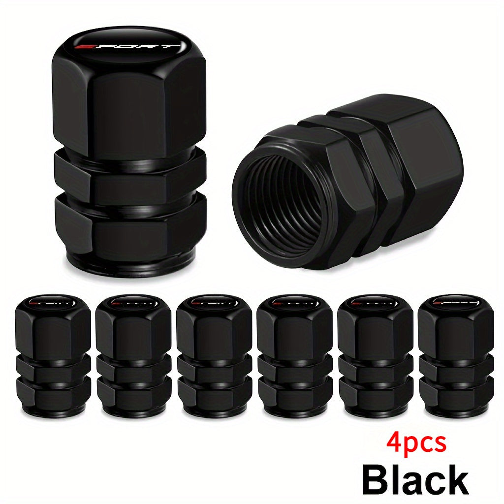 Aluminum Alloy Sport Pattern Valve Caps, Suitable for Motorcycles, Cars and Other Vehicles, Available in 4/8-Pack, First Released in 2025
