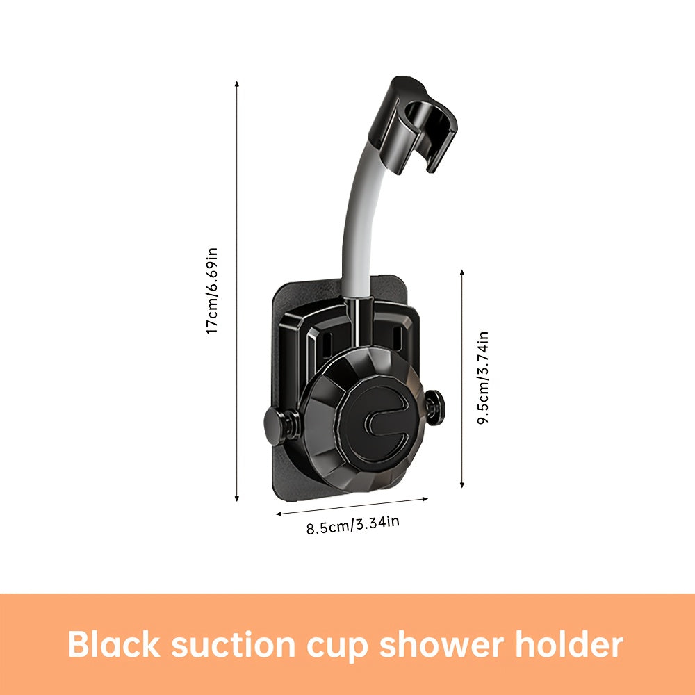 Musurjoy Bathroom Shower System Wall Mount Shower Head Holder - Adjustable Angle Shower Bracket, Silver Black Gray, No-Drill Wall Mount, Father's Day Gift, New Summer Product