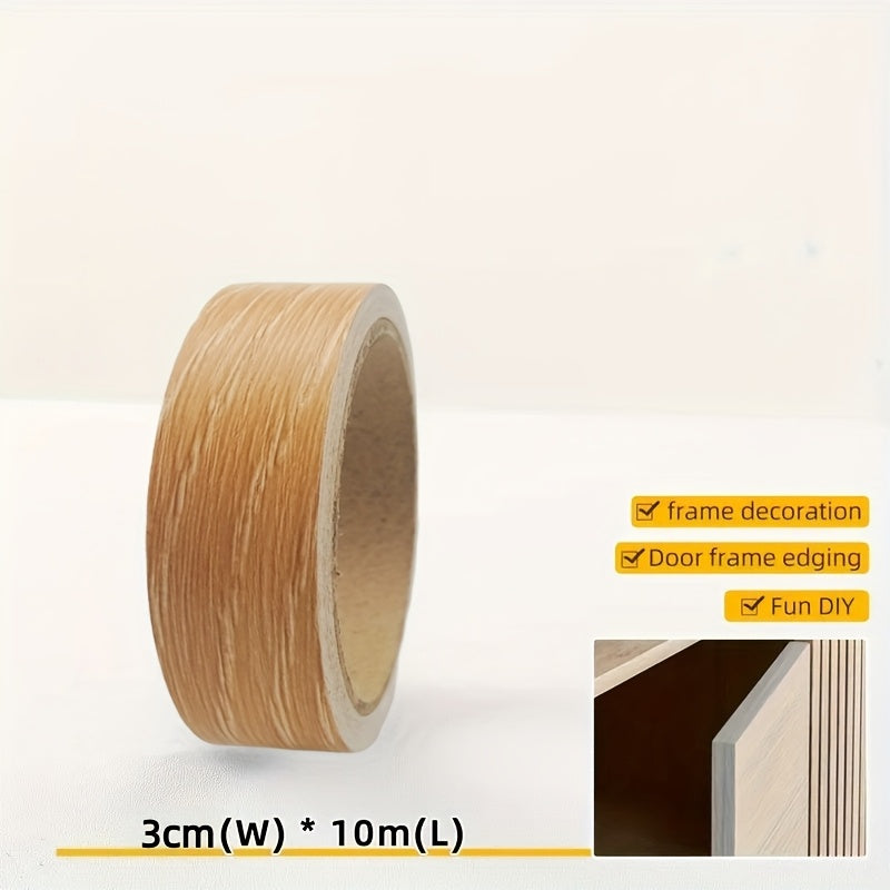 1件10m/393.7英寸自粘木纹，修复和装饰1卷自粘木纹镶边贴纸，适用于橱柜，封边胶带，用于密封家具和衣柜边缘-用于家居装饰的厚装饰修补胶带，家具美缝贴