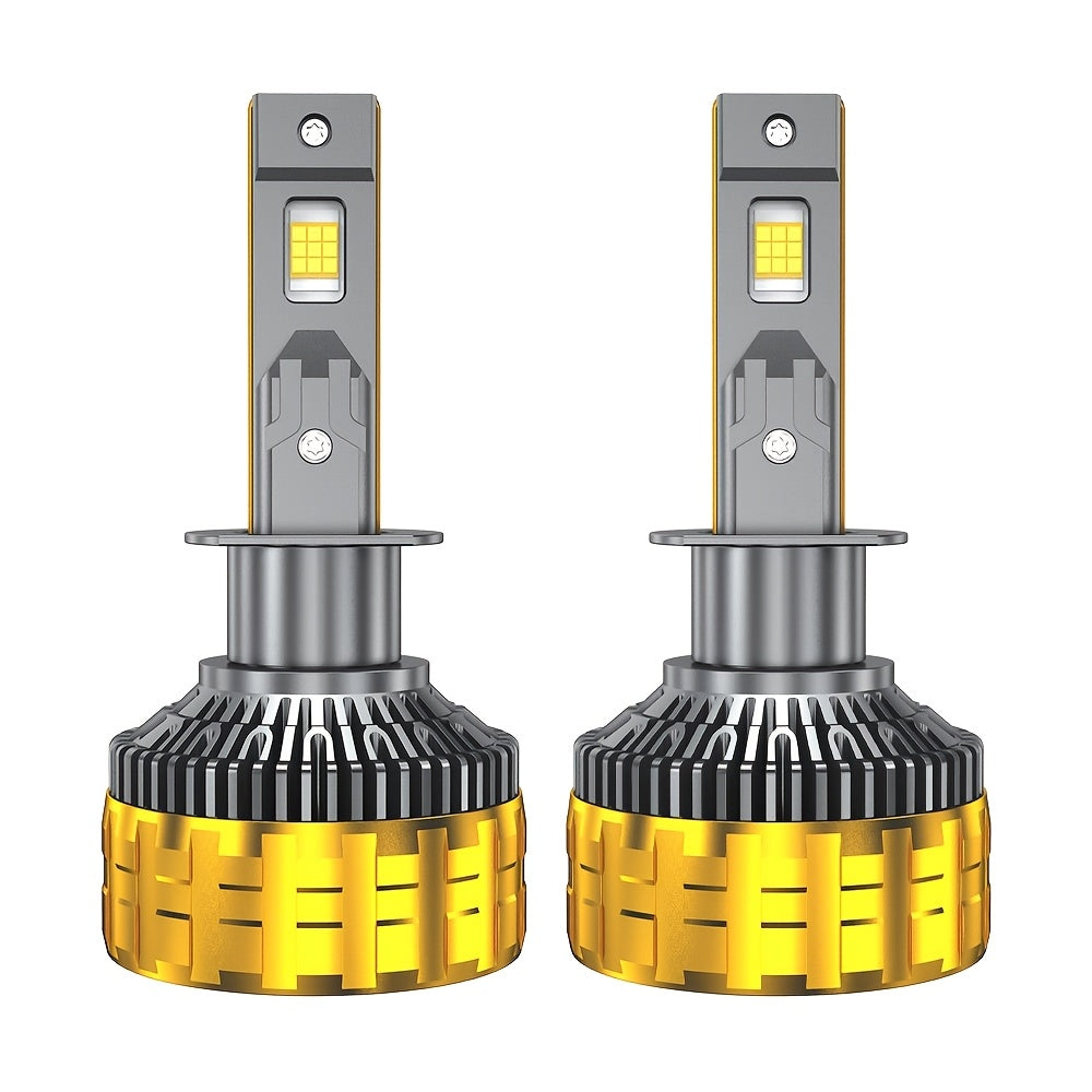 2个装 H4 H7 H11 LED 汽车大灯 H1 H9 9005 HB3 9006 HB4 9012 Hir2 9007 HB5 9008 H13 远近光灯泡 6000K 白色 800% 增亮，带外置驱动 Canbus 插件即用，无需电池