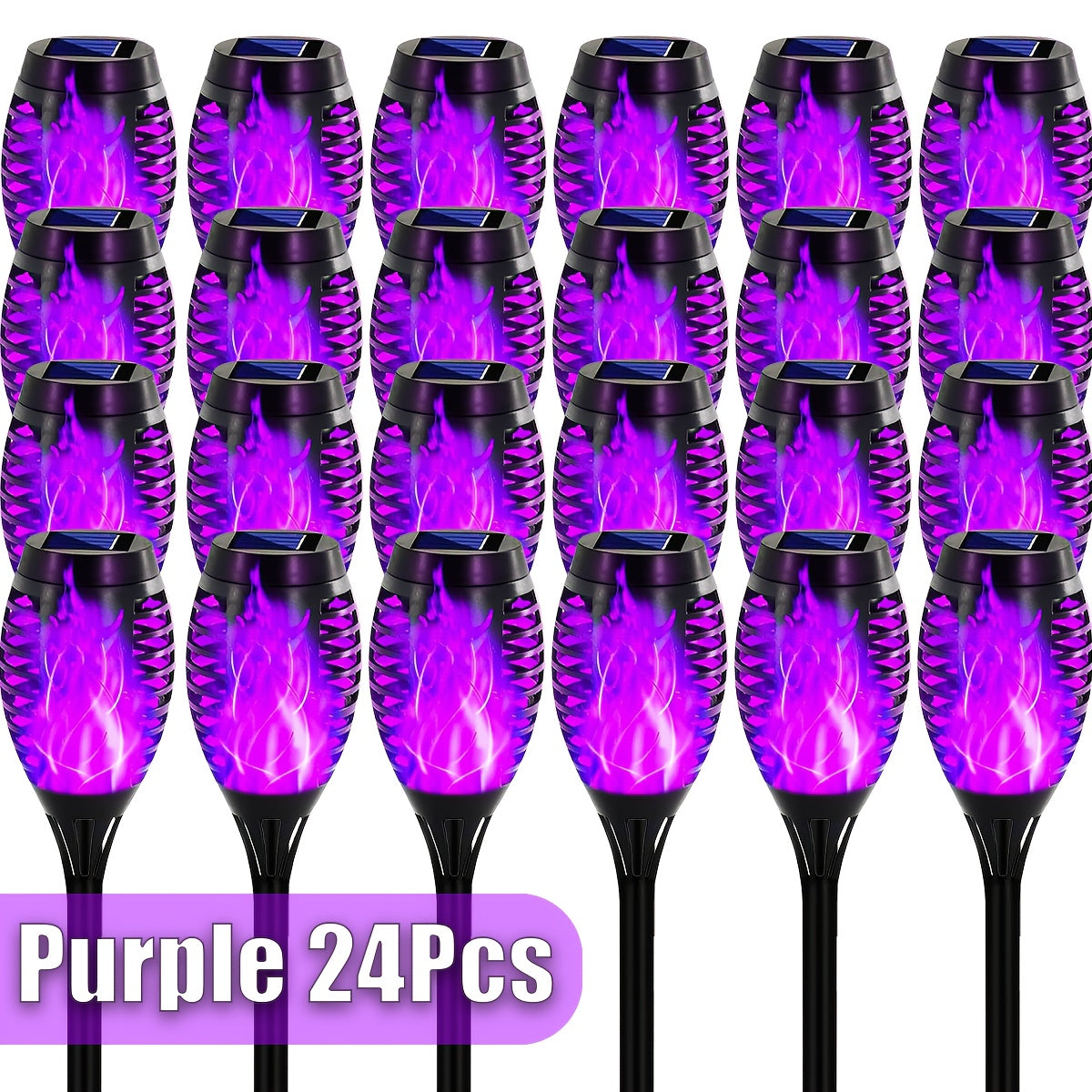 24-Piece Outdoor Solar Christmas Light, Dancing Flickering Flame Torch Light, Suitable for Lawn, Garden, Courtyard, etc., IP44 Protection Rating, Automatic On/Off, Solar Courtyard Decorative Light, Outdoor Christmas Decoration