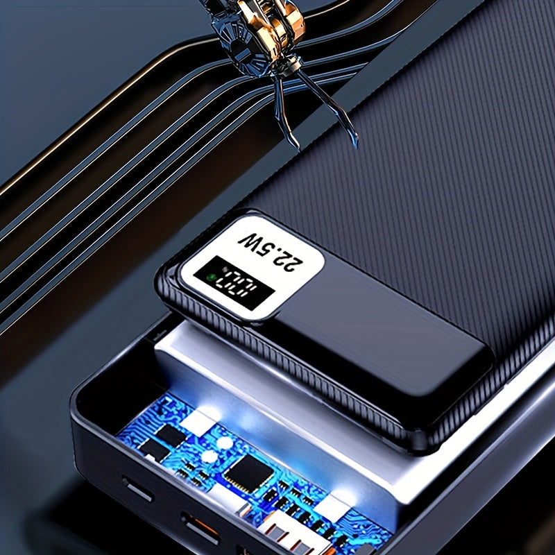 A Portable Power Bank with a Capacity of 10000Mah Or 20000Mah, Featuring a 22W Fast Charger, LED Power Indicator, And Multiple Interfaces Including USB, Type-C, And Micro. It Is Compatible with for Iphone And Android Devices