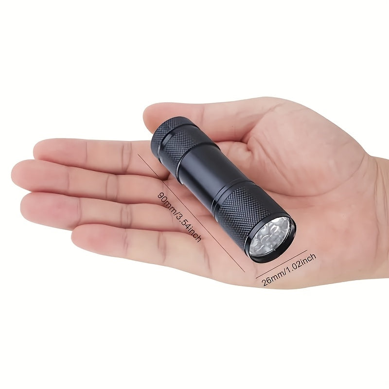 9 LED Mini Aluminum Flashlight | White Light Flashlight for Traveling, Hiking, Fishing & Camping, Backpack Pocket Flashlight, Home Light, Uses AAA Batteries (Batteries Not Included)