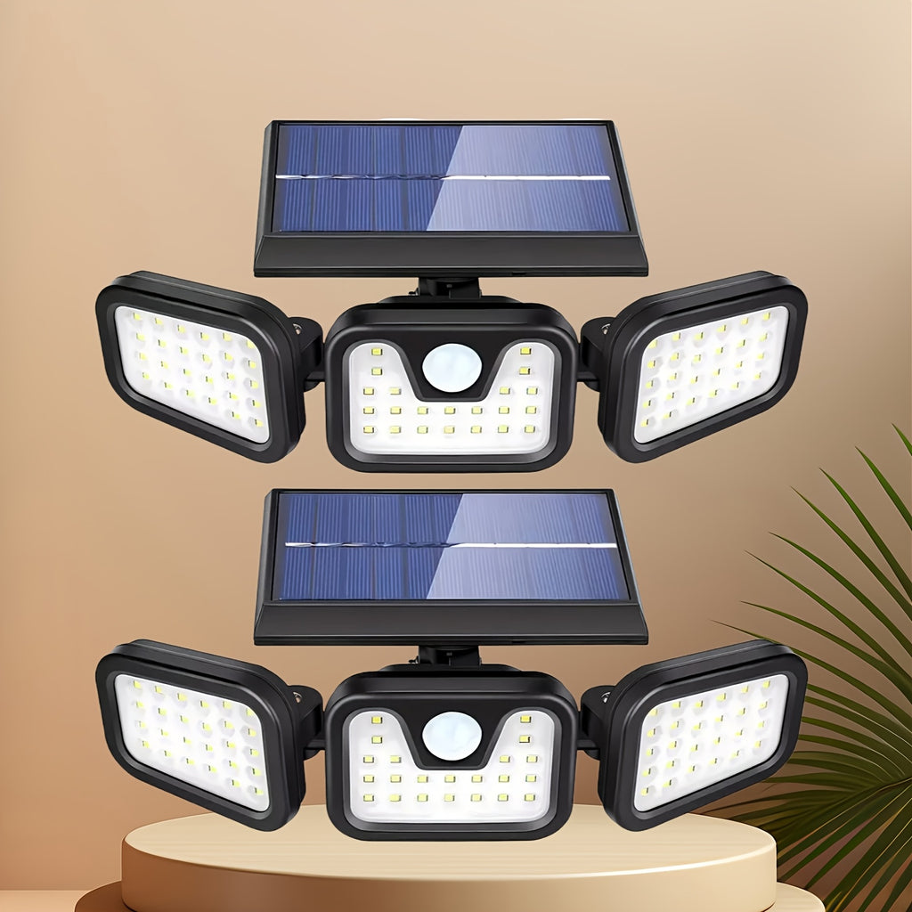B B BRIGHT Solar Lighting Street Light, Three-Side Lighting Multi-Head Sensor Light, Wireless Street Light, High-Power Rural Courtyard Light, Outdoor Wall Light, Solar Street Light, PIR Motion Sensor, Perfect for Corridors, Rural Courtyards, Villas