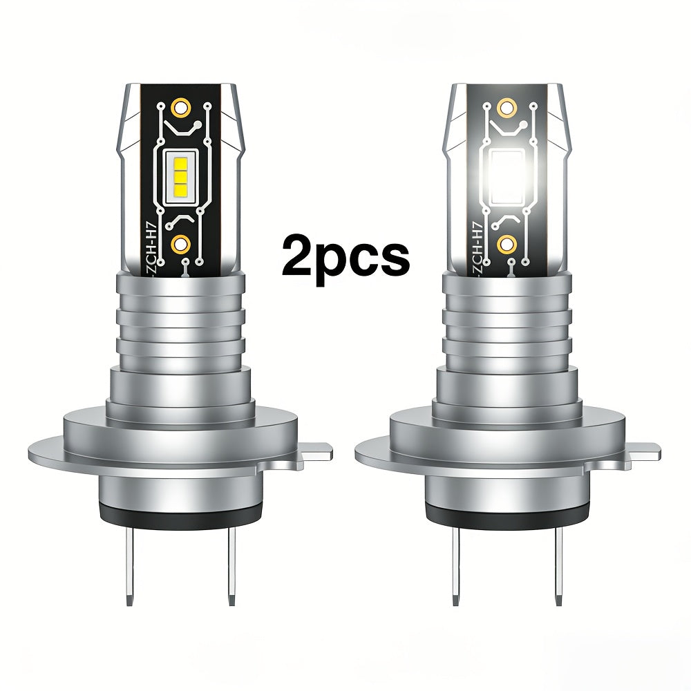 BULLVISION H7 LED Headlight Bulbs 2-Pack, 5570 CSP Chip, 6000K Super Bright Fog Light Bulbs, Plug-and-Play, 100W Car LED Light, 20000 Lumens, Designed for Cars, Trucks and Motorcycles, Super Bright H7 Bulbs