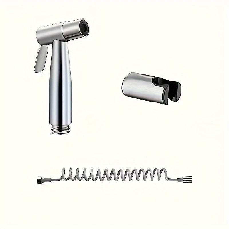3-Piece Stainless Steel High Pressure Shower Head Set - With Handheld Bidet Sprayer & Bathtub Attachment, Modern Style, Diverter Control, Single Hole Deck Mount - Enhances Bathroom Cleanliness & Comfort