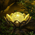 Solar Lotus Flower Light, Wrought Iron Design, Outdoor Statue Light, Landscape Decorative Light, for Villa, Garden, Lawn, Courtyard