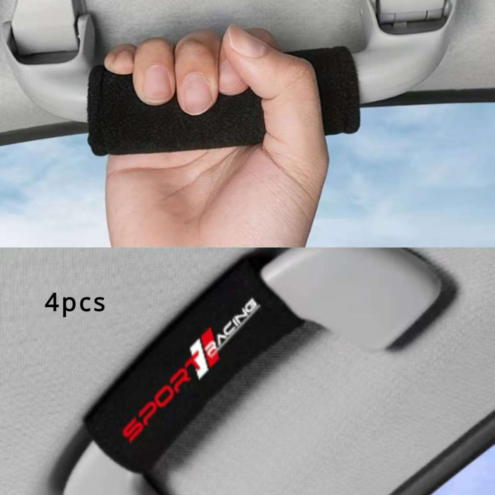4-Piece Set Woven Exquisite Icon Door Handle Gloves, Non-Slip Protective Grip Cover, Universal Car Interior Accessories, Auto Accessories, Car Door Handle Cover, Stylish Interior Upgrade, Woven Design, Durable Woven Material