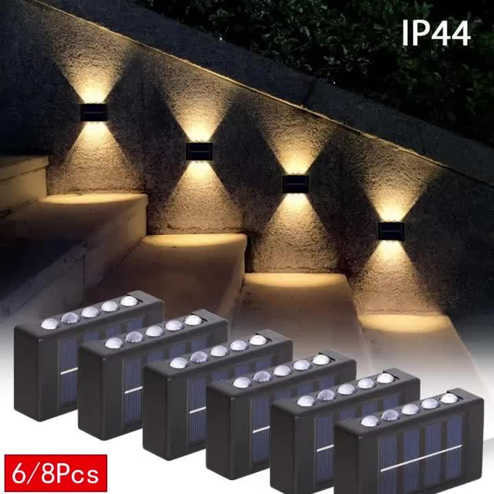Solar Outdoor Lighting Lawn Step Stair Railing Decorative Path Light Wall Light Wall Washer Light Courtyard Home Light