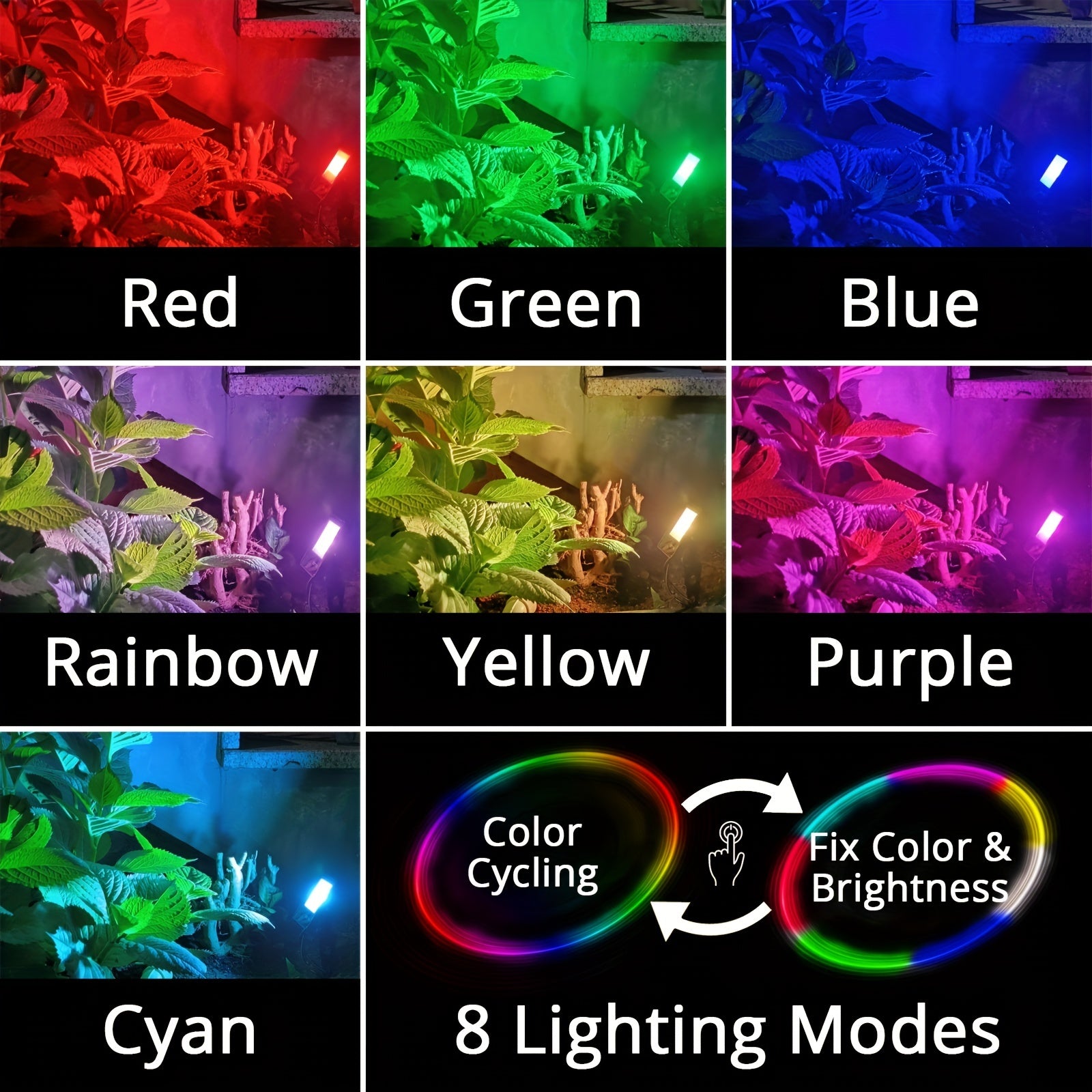 1pc color-changing solar light outdoor IP68 waterproof RGB landscape spotlight, 3-in-1 metal waterproof automatic switch dusk-to-dawn decorative light, outdoor spotlight suitable for houses, trees, gardens, courtyards