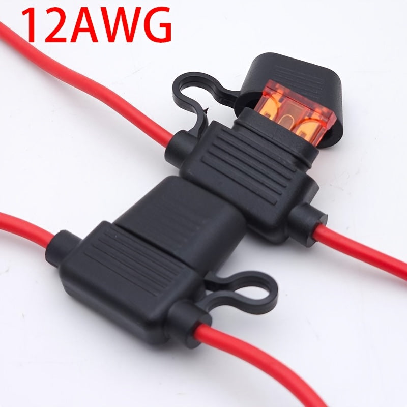 3-Pack Inline Fuse Holder Kit with 12AWG Wire and 3 Durable 30A Fuses – Copper Construction, Ideal for Automotive, Motorcycle, Truck, Boat & Vehicle Electrical Protection