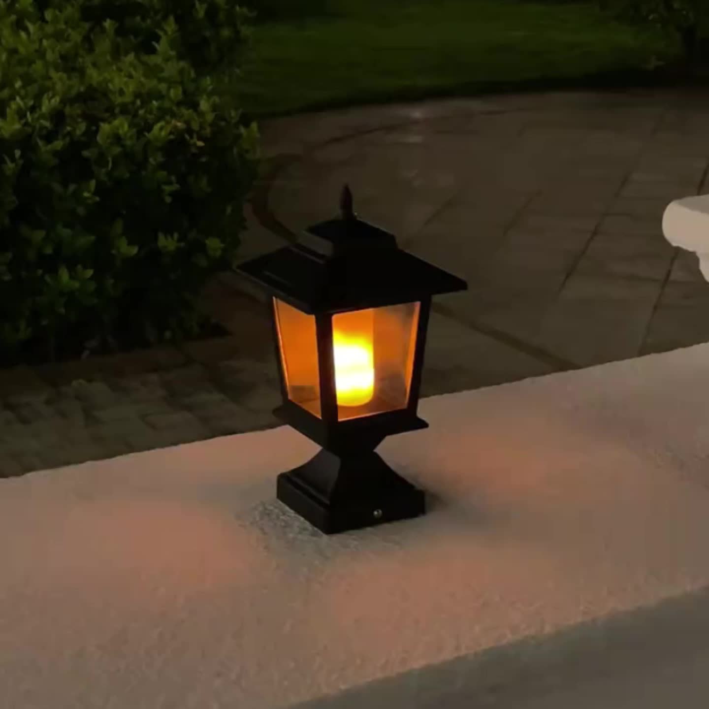 2-Pack Solar Lamp Post, Automatic Dusk to Dawn Waterproof Solar Outdoor Light Cover, Suitable for 4x4 Wood Post, Solar Light with Glass Shade, for Deck Fence Patio Post Decoration, Matte Black