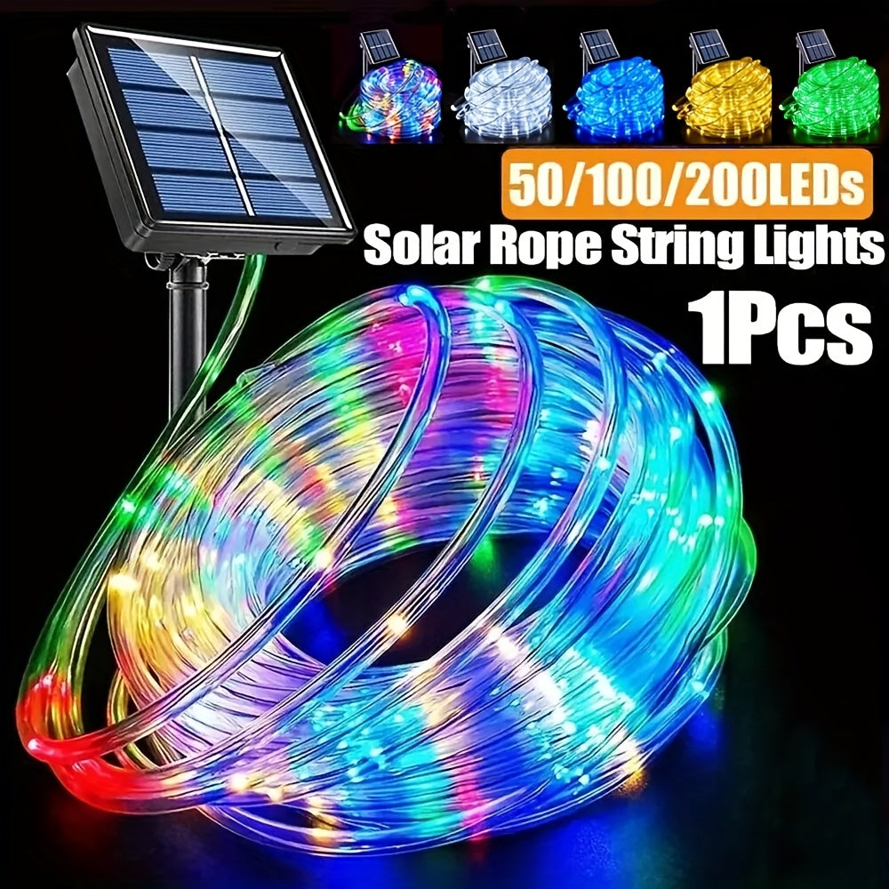 1 件户外太阳能灯管，22/39/72 英尺 50/100/200 LED 灯串，8 种模式花园绳灯装饰婚礼圣诞节万圣节复活节感恩节，露台门廊游泳池圣诞树，派对户外装饰灯，持久续航防风防雨