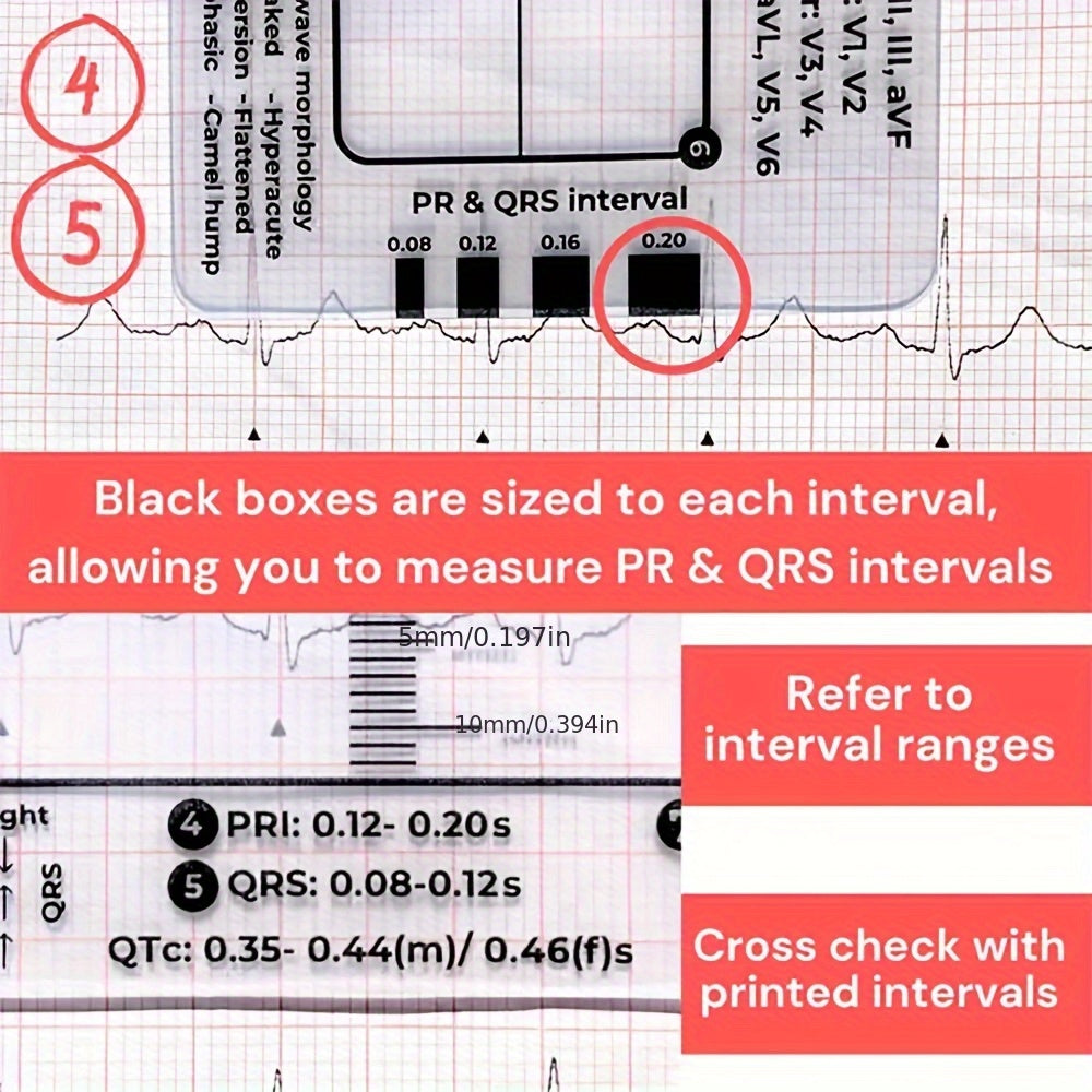 创意热销新款实用性便携 ECG 7 Step Ruler心电图7步尺