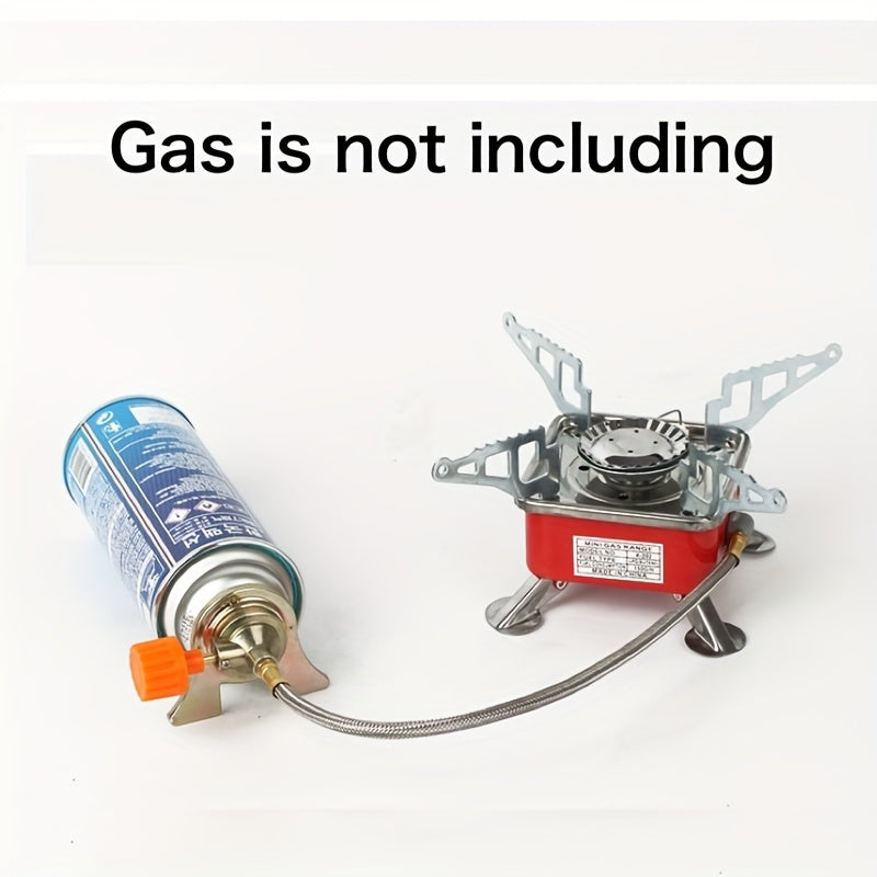 Camping Gas Stove, Portable Backpacking Stove with Piezo Ignition, Windproof Camping Stove with Piezo Ignition & Stable Support, Ideal for Outdoor Hiking and Picnic