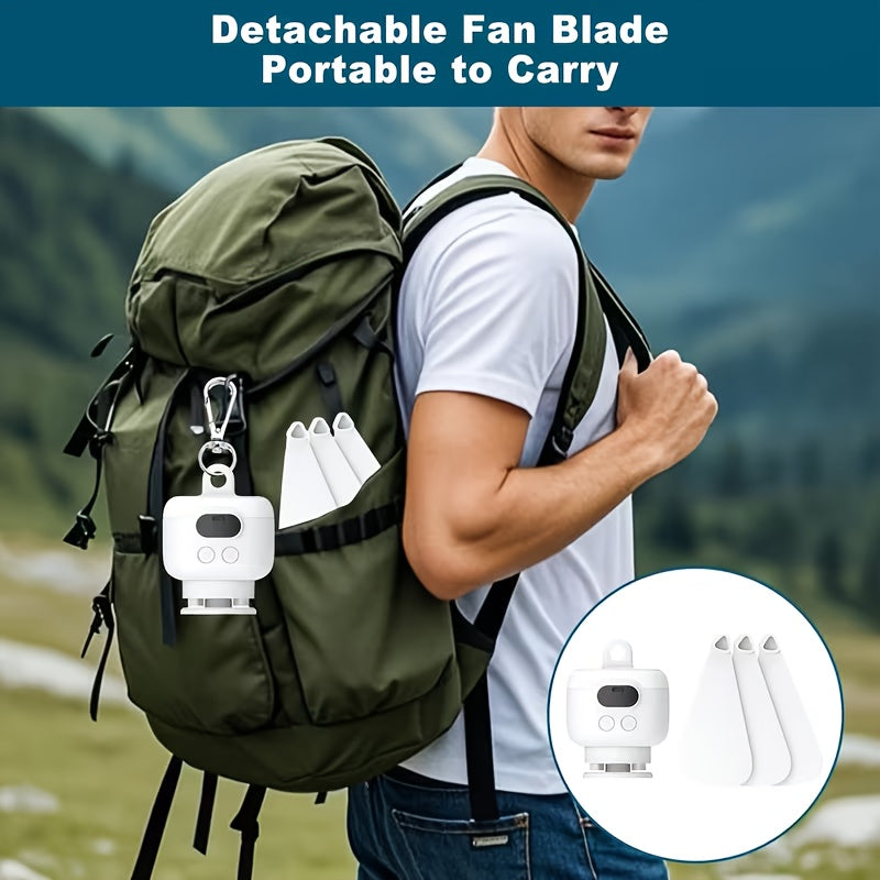 Portable Tent Fan for Camping, Multifunctional Ceiling Fan, 8000mAh Battery Powered, Quiet Ceiling Fan with Dimmable LED Light, Small Lamp & Fan Combo, Easy Installation, Rechargeable Tent Fan for Bathroom