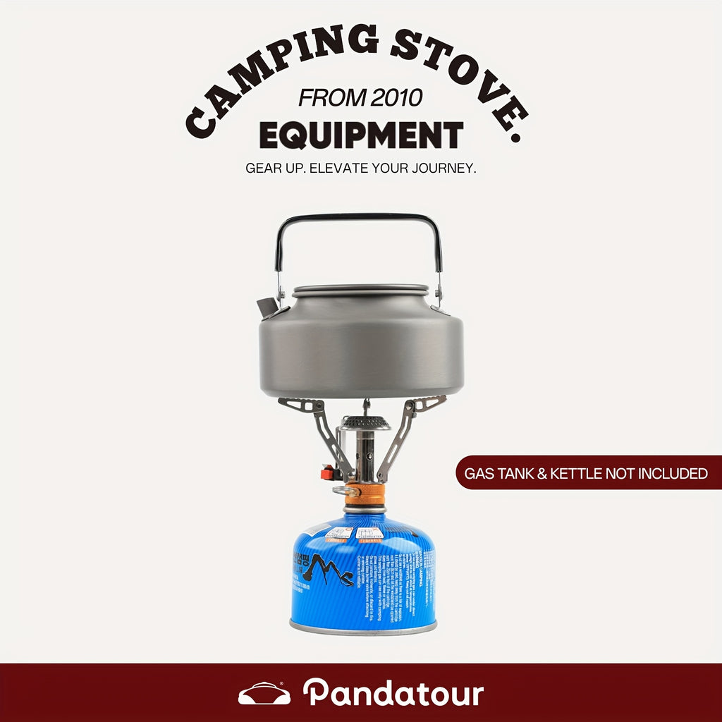 Pandatour Compact Stainless Steel Folding Stove - Portable Mini Gas Stove with Piezo Ignition, Ideal for Hiking, Camping, Picnic and Fishing | Lightweight, Durable & Easy-to-Use Outdoor Cooking Solution, Camping Stove