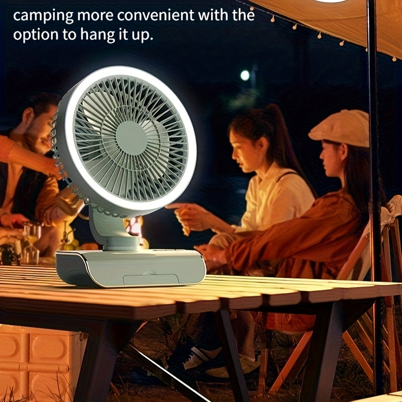 Multifunctional 3-in-1 Fan, Desktop Table Wall Mount Combo Fan, Built-in 2400mAh Battery, USB Rechargeable, Lightweight Portable Design for Home, Office and Dormitory