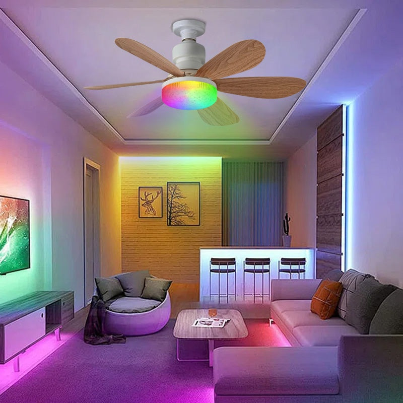 1-Pack Socket Fan Light, Screw Mount Flush Ceiling Fan with Light and Remote, E26/E27 Easy Install Ceiling Fan, Small Base Replacement Fan Bulb, Dimmable Socket Ceiling Fan Light, Fan with Light for Bedroom Kitchen Living Room
