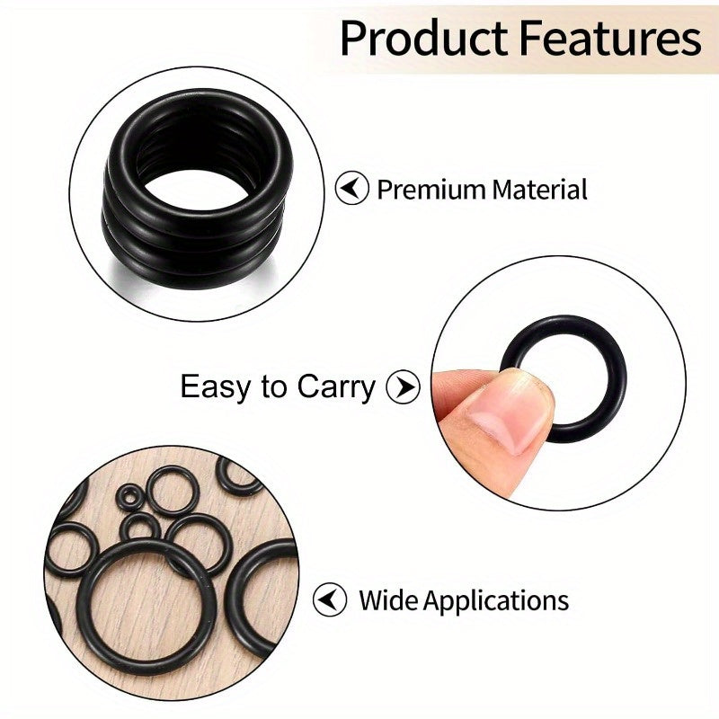 225-Piece O-Ring Assortment Set – Sealing Washers in 18 Sizes, Nitrile Rubber Round Gaskets, Elastic Oil-Resistant Seals for Professional Plumbing Repair