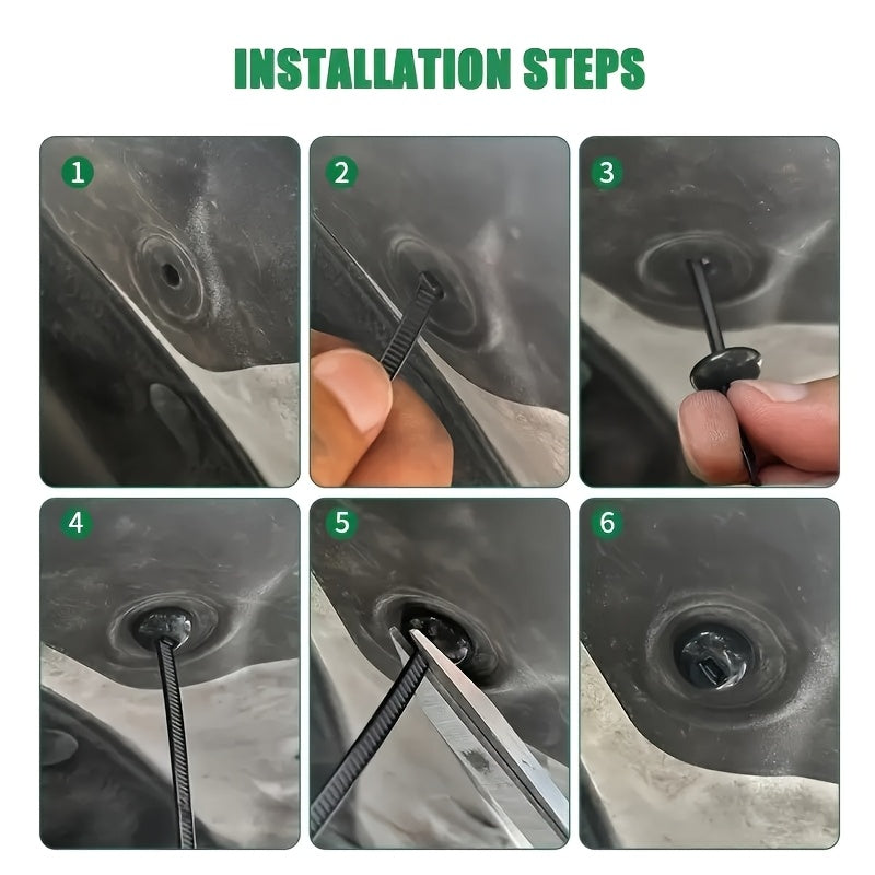 50 Durable Self-Locking Nylon Cable Ties with Black Plastic Zipper Head, High-Strength Heavy-Duty Resistant Buckle, Striped Texture Grip for Secure Locking, Auto Repair & Electrical Wiring Organization, Universal for Home, Office, Garden