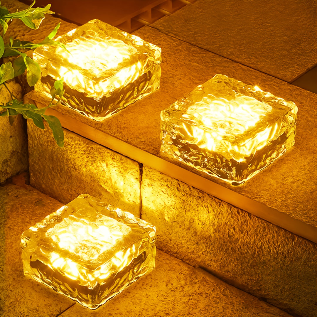 3-Piece Outdoor Solar Step Light, Protection Rating IPX4, Suitable for Balcony, Lawn, Garden, Courtyard and Corridor Decoration; Ideal Choice for Independence Day, Camping, Graduation Season, Wedding and Holiday Decoration