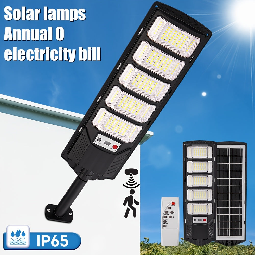 Super Bright Solar Motion Sensor Street Light, High Power LED Solar Outdoor Courtyard Light, with Remote Control and Motion Sensor, Wide Angle Illumination Light, Perfect for Garage, Backyard, Doorway, Street Lighting, Garde