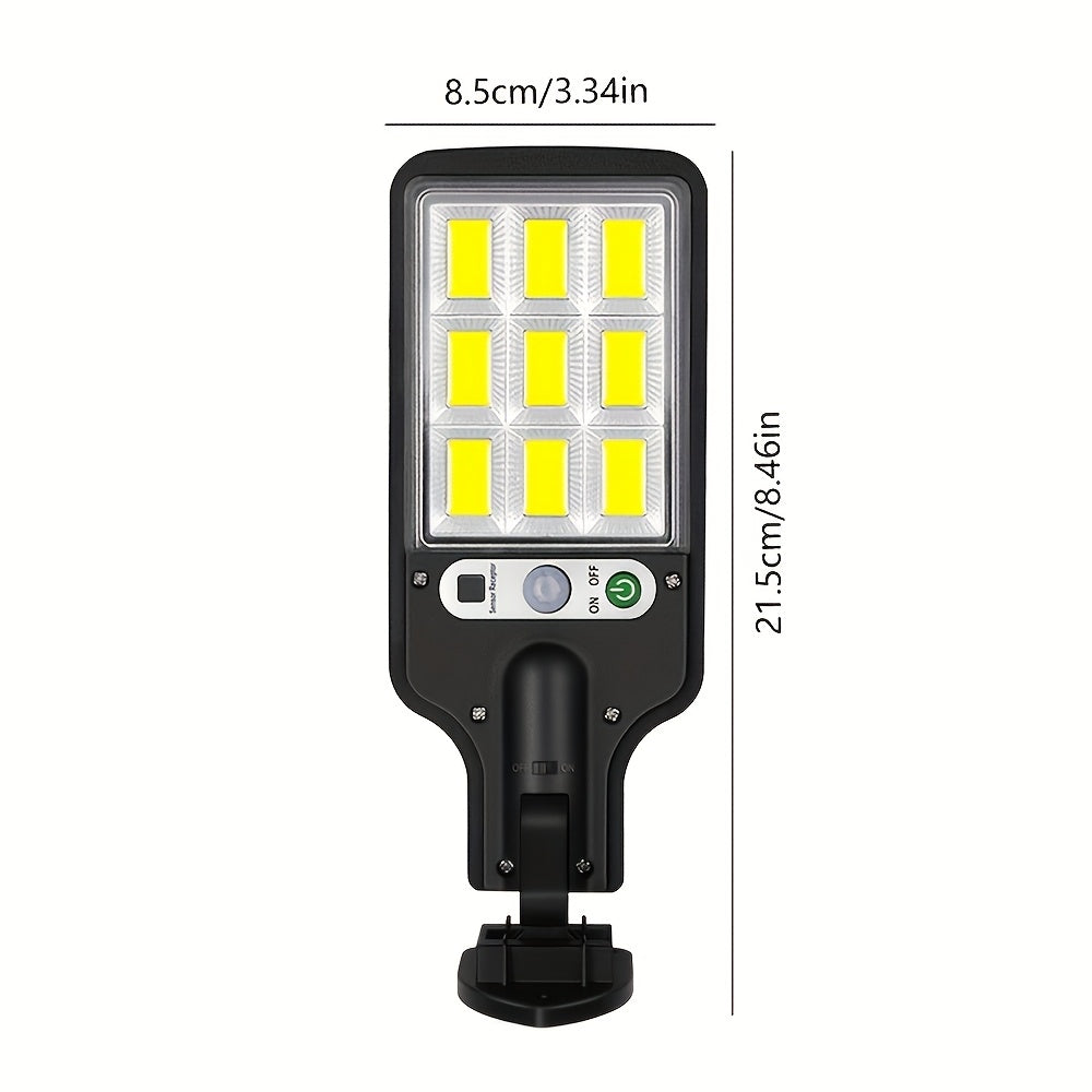 1 Piece 108/117COB Sensor Street Light, ABS Material, 28/60/72LED Ultra-High Power, Remote Control, 3 Functional Modes, Switchable Automatic Lighting in Darkness, High-Power Outdoor Recessed Mounting, Suitable for Roads