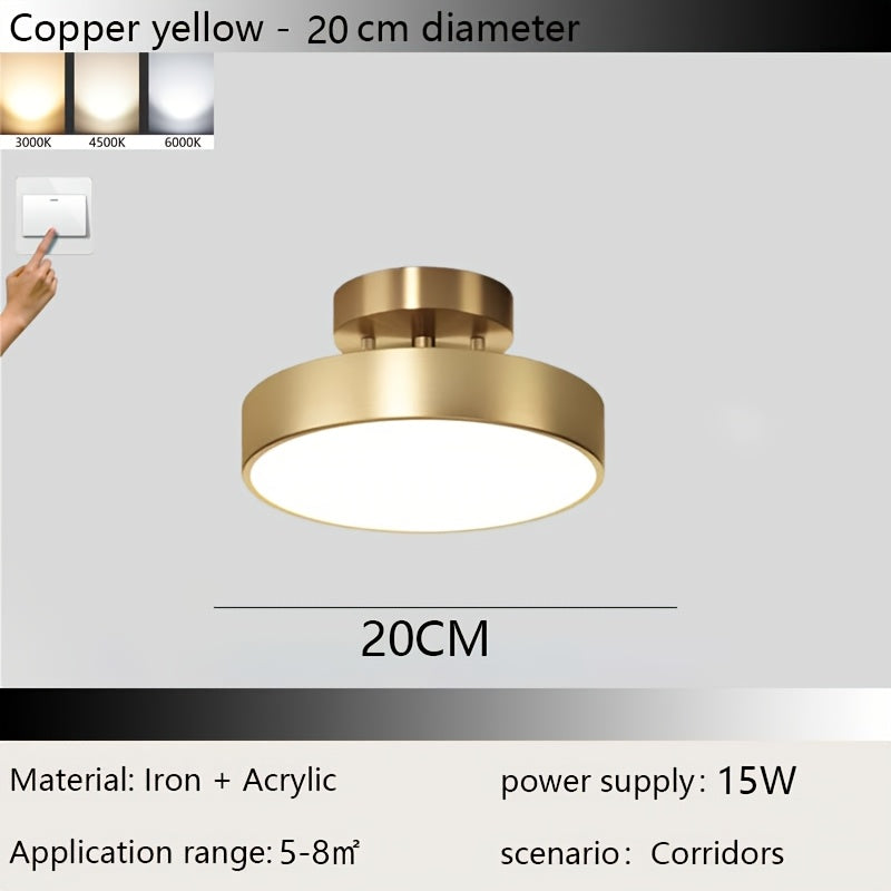 Brass Light Luxury Ceiling Light for Entryway, Home Hallway, Balcony, Front Door Lighting Fixture